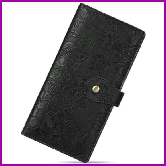 Slim RFID Blocking Vegan Leather Wallet with Zipper Pocket - Picture 2 of 8